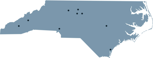 Areas in NC where we have completed student housing projects